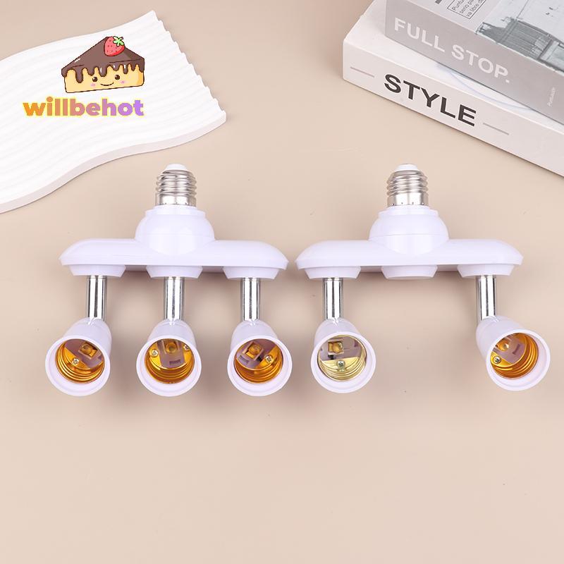 [Willbehot-t] 2/3 In 1 E26 E27 ถึง E26 E27 สกรูหลอดไฟ LED ฐาน Splitter 1 ถึง 2/3 E27 Light Soet ผู้ถ