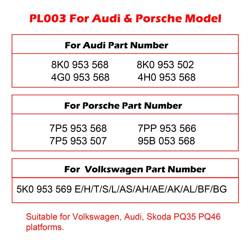 WOYO PL003 สําหรับ AUDI LRE 16 4G/8K/4H เซ็นเซอร์มุมพวงมาลัยเครื่องทดสอบ,คอยล์สปริงพร้อมเครื่องตรวจจ