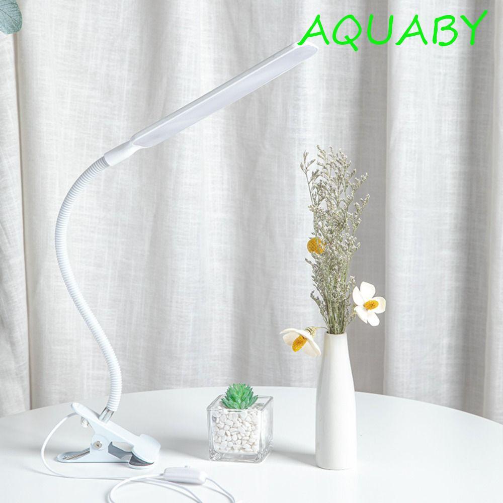 โคมไฟตั้งโต๊ะ LED AQUABY, 360°พับพร้อมที่หนีบ นํา โคมไฟตั้งโต๊ะหนีบ, แบบพกพา ยูเอสบี ขับเคลื่อนไฟอ่านหนังสือแบบยืดหยุ่นแบบปรับได้ป้องกันดวงตา