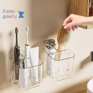 [Kpt-t] ที่ใส่แปรงสีฟันแบบกาว Wall Bathroom Storage Ra Shower ยาสีฟันที่เก็บ Ra สําหรับห้องอาบน้ําห้องนอนหน้าแรก [ใหม่]