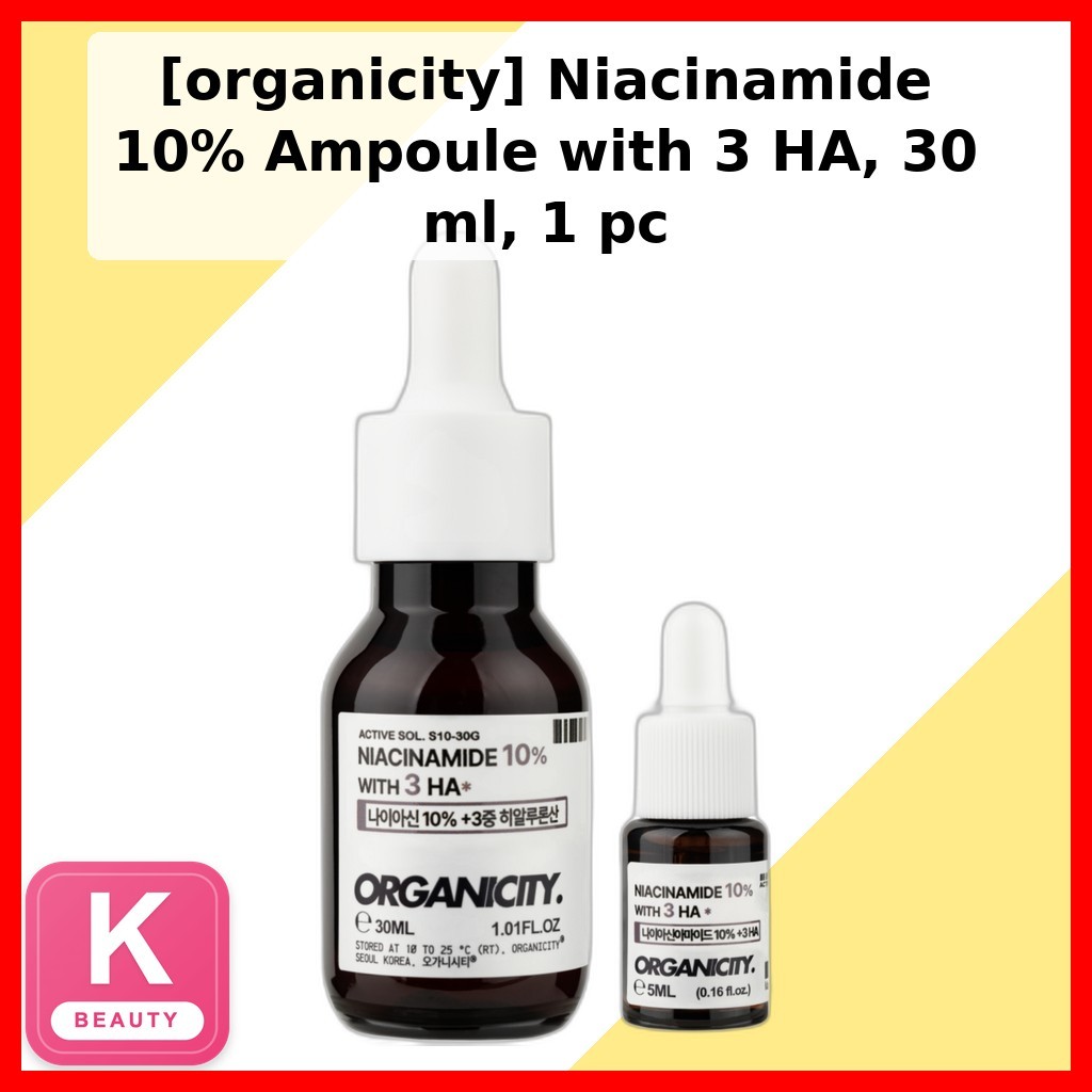[ออร์แกนิก] Niacinamide 10% Ampoule พร้อม 3 HA, 30 ml, 1 ชิ้น / Korean Niacinamide Ampoule by Seoul 