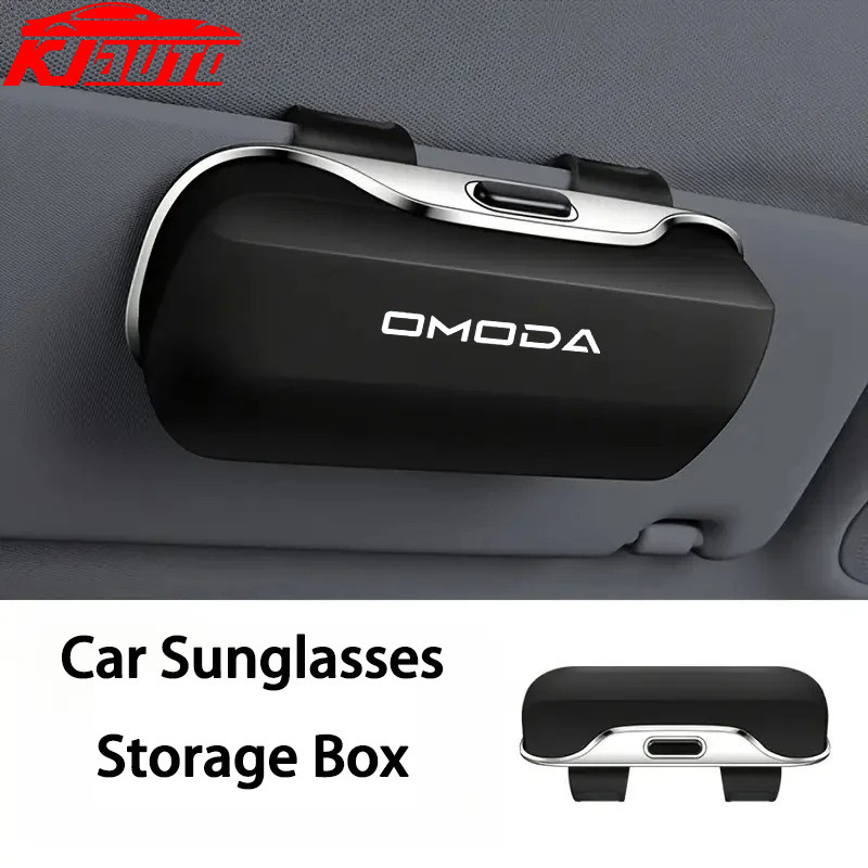 Omoda รถ Sun Visor แว่นตากันแดดผู้ถือกดสวิทช์แว่นตากล่องเก็บซับนุ่มป้องกันรอยขีดข่วนสําหรับ Chery Omoda C5 E5 S5 C9 อุปกรณ์ตกแต่งภายใน