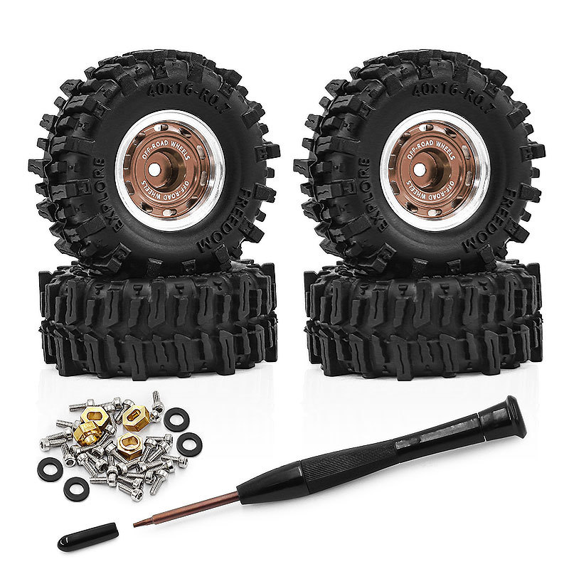 4PCS 1/30 Crawler 0.7 นิ้วล้อ Tyres SCX30 Universal 5 มม.Hex สําหรับ Ford Bronco Wrangler K10 Ascent 32
