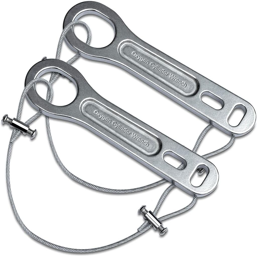 IGuerburn 2 แพ็คขนาดเล็ก Heavy Duty โลหะถังออกซิเจนประแจ O2 Key พร้อม Lanyard สายสําหรับ CGA 870 มาต