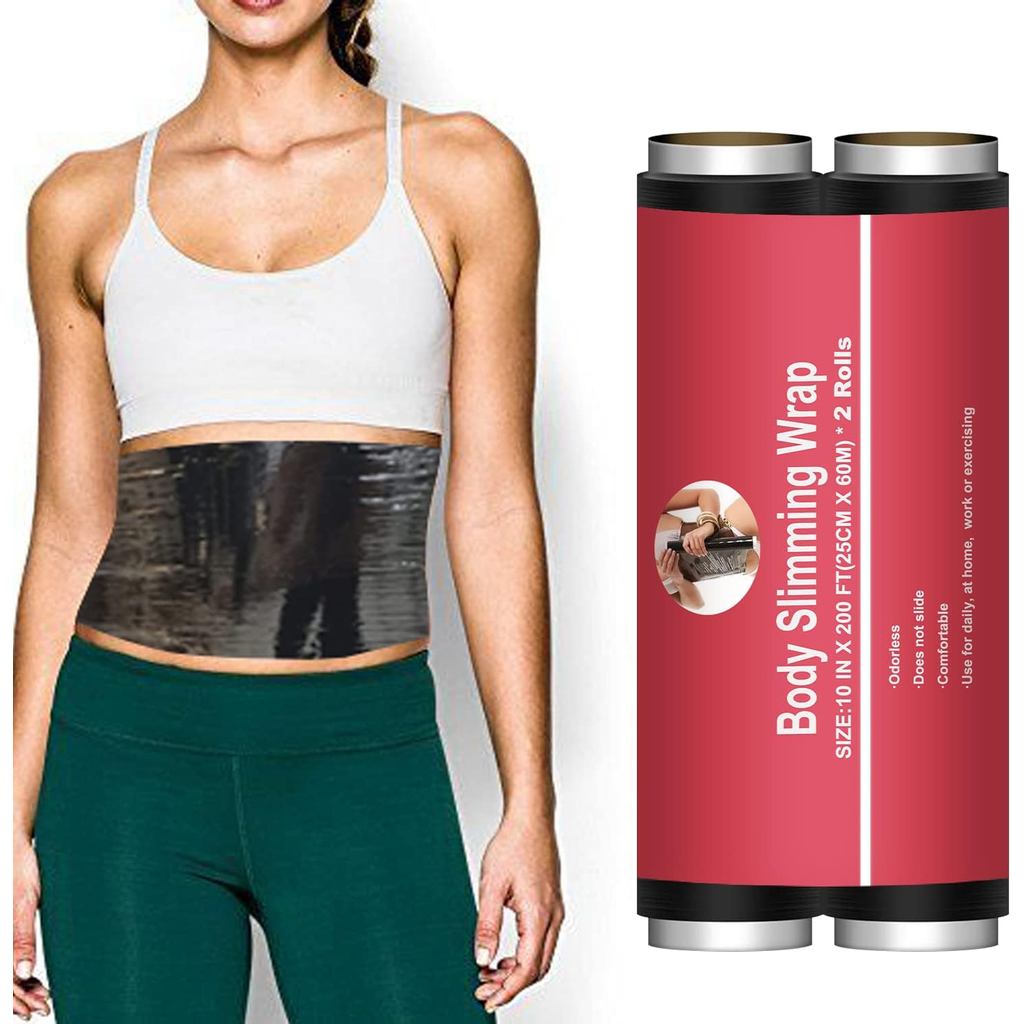 2 ม้วน 200FT Magic Black Osmotic พลาสติก Body Wrap สําหรับผู้หญิง-Body Slimming Wrap ฟิล์ม-Sauna เหง