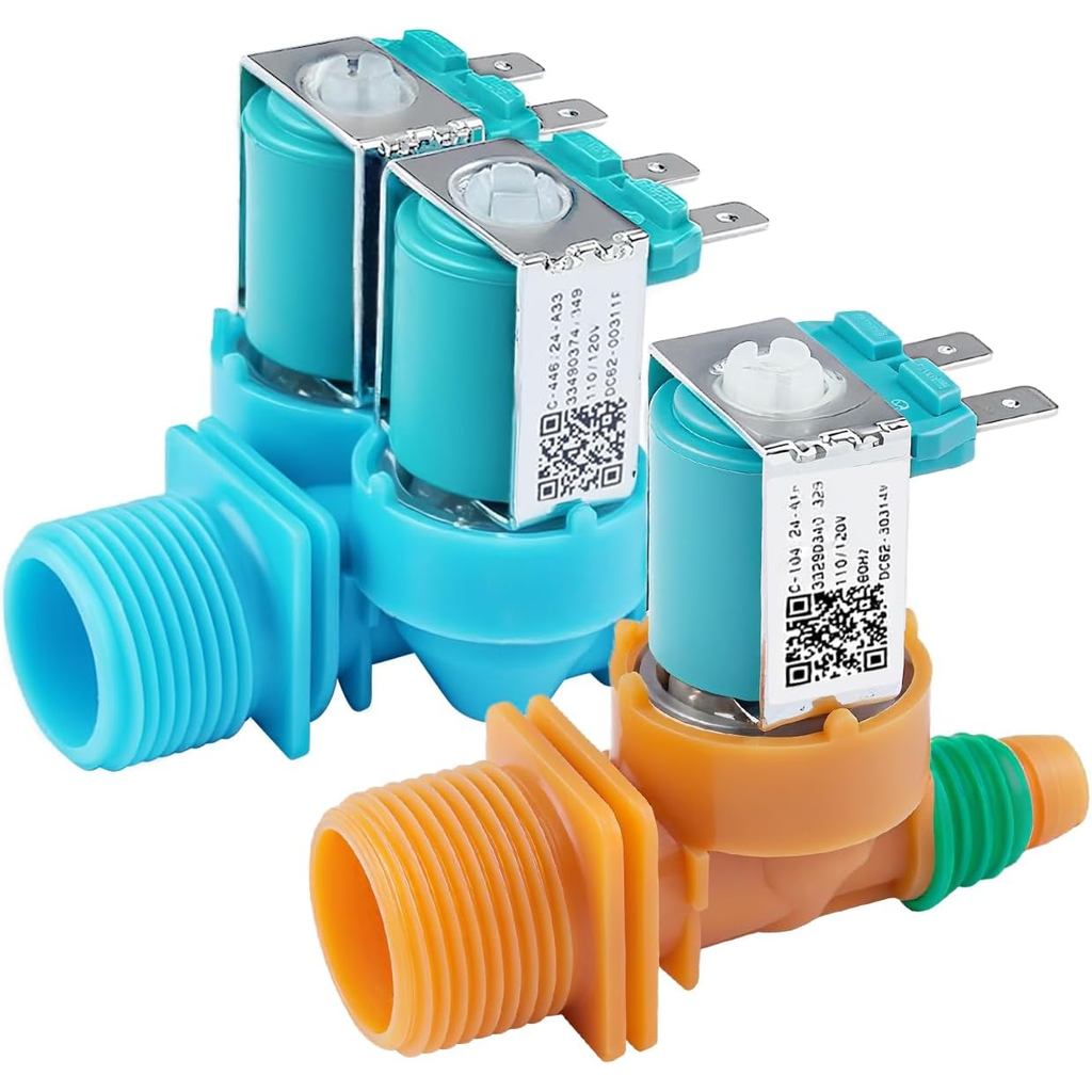 2 แพ็คเครื่องซักผ้าน้ําเข้าวาล์วร้อนและเย็นเข้ากันได้กับเครื่องซักผ้า Samsung WA45T3200AW WA40J3000A