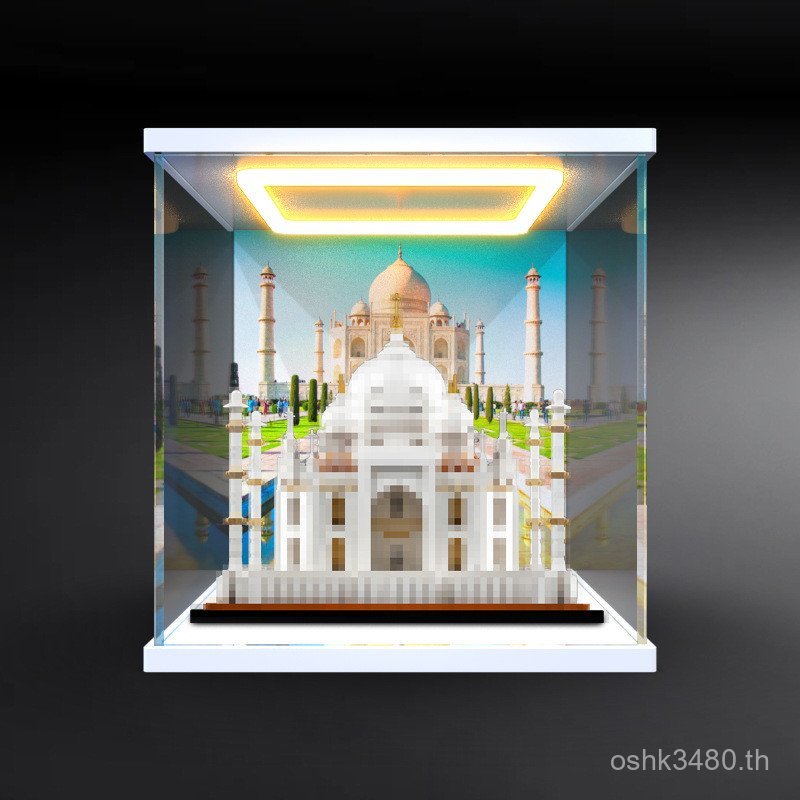 เหมาะสําหรับของเล่นอาคารกลับไปที่อินเดียทัชมาฮาลอาคารบล็อก21056กล่องเก็บโคมไฟประกอบรุ่นอะคริลิชุด UQ