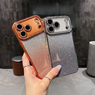 Clear Glitter Diamondเคสโทรศัพท์เข้ากันได้สําหรับiPhone 17 16 15 14 13 12 11 Pro Max Plusเพชรกันกระแทกกันชนกรณีปกปลอก