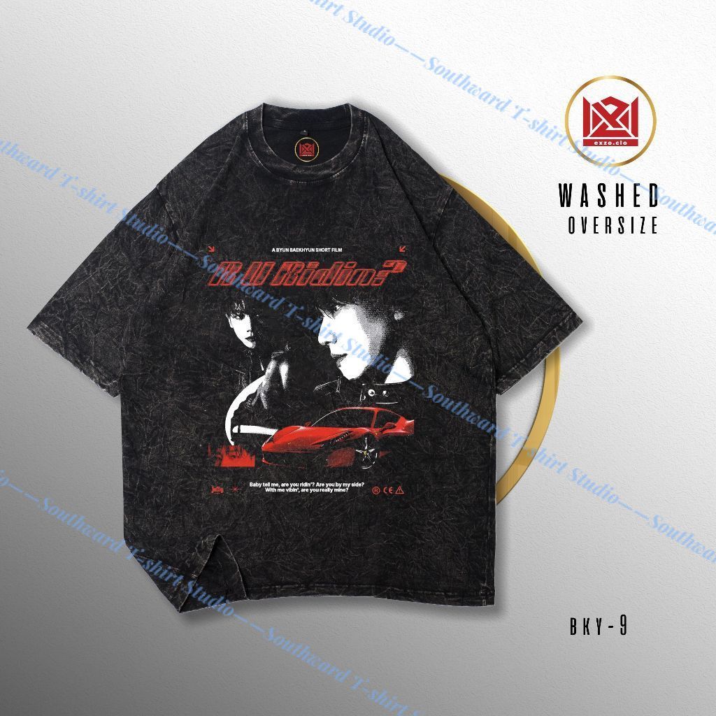 EXZO BAEKHYUN WASHED OVERSIZE ผ้าฝ้ายหวี 24s BAEKHYUN TSHIRT