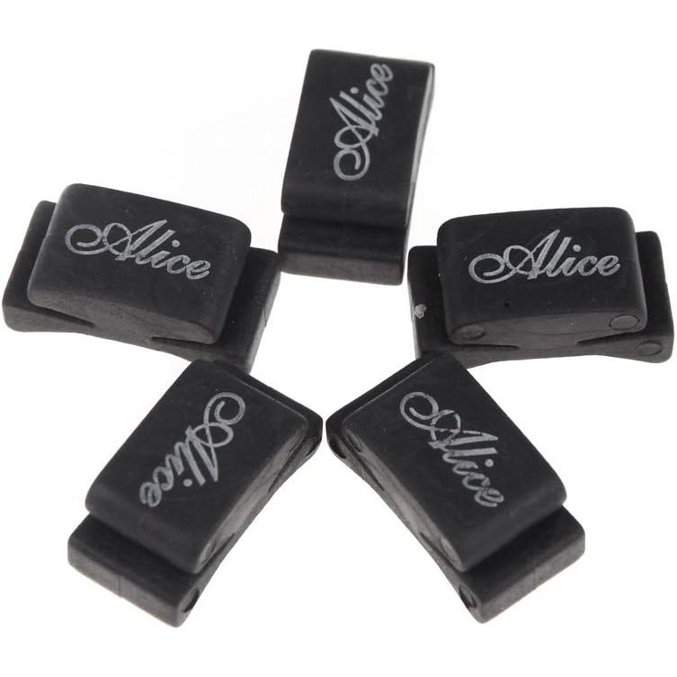 5 ชิ้นยางสีดํา Pick Holder Fix on Headstock สําหรับกีตาร์เบส Ukelele