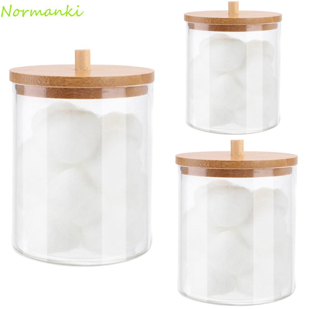 SHEER Qtips สําหรับอุปกรณ์ห้องน้ําอะคริลิคมัลติฟังก์ชั่แต่งหน้าคอนเทนเนอร์ Candy ห้องน้ํา Jars