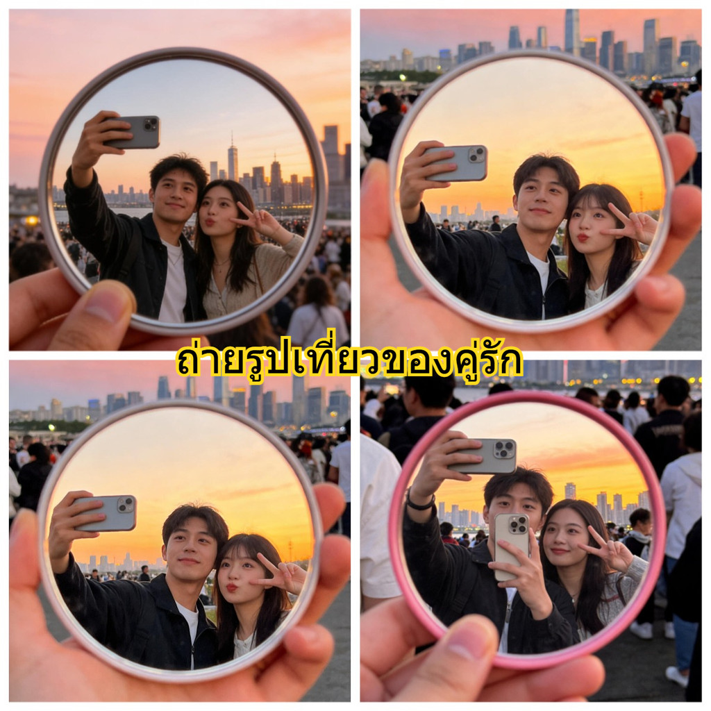 กระจกกลมเล็กสำหรับตกแต่ง ใช้เป็นอุปกรณ์เสริมในการถ่ายภาพกลางแจ้ง