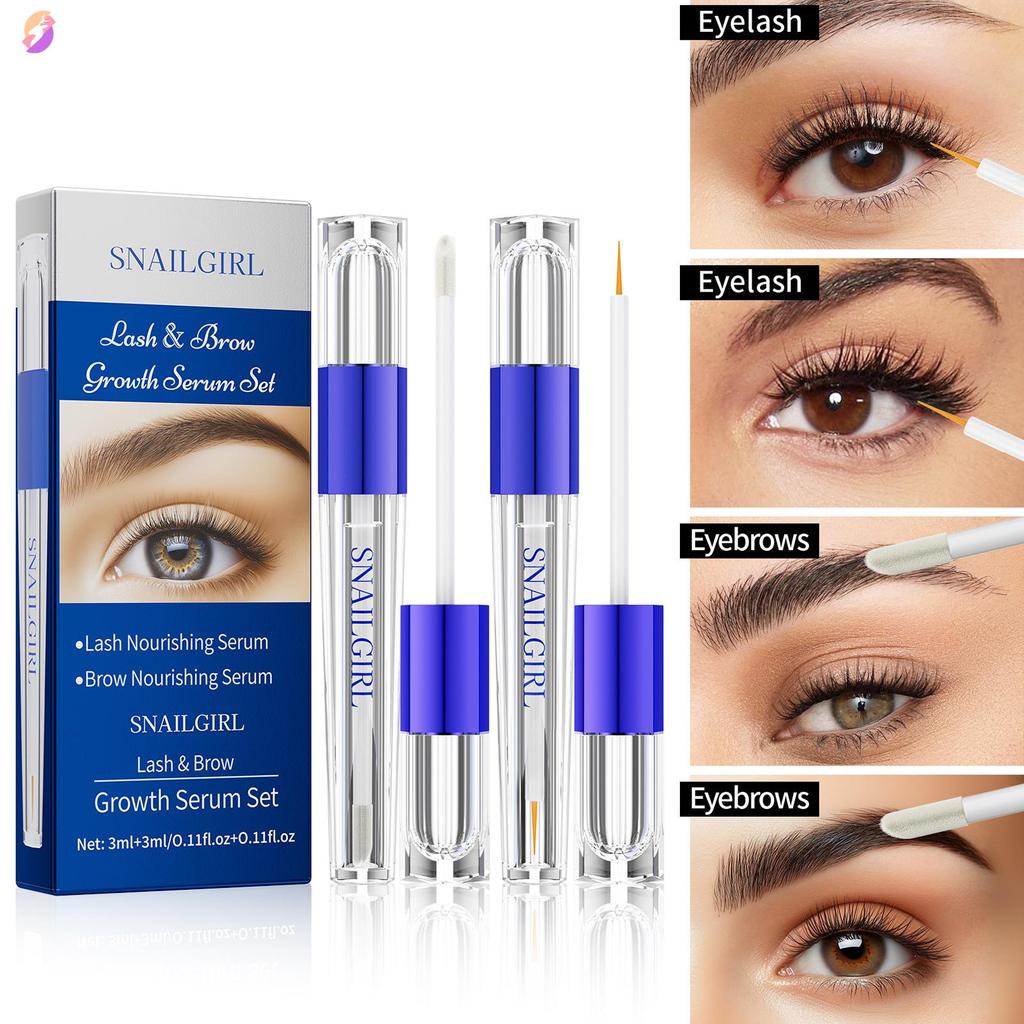 Eyelash & Brow Growth Serum Set Brow & Lash Rejuvenator Serum สูตรอ่อนโยนสําหรับผิวแพ้ง่าย