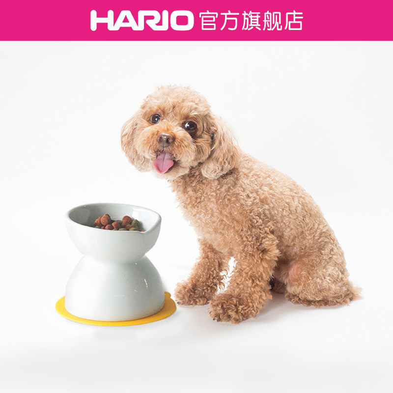 [ร้านเรือธง] HARIO ชามสัตว์เลี้ยงชามสุนัขสองด้านความจุขนาดใหญ่ชามปากลึกป้องกันกระดูกสันหลังส่วนคอการ