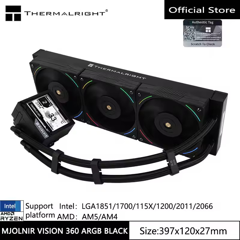 Thermalright MJOLNIR VISION 360 UB PRO ARGB BLACK Cpu Liquid Cooler MV360 UB PRO/X ARGB Black&White