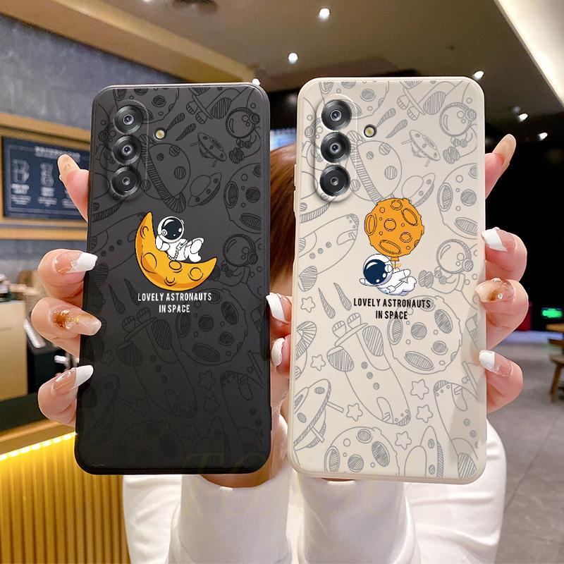 เคส samsung Galaxy A17 5G/A16/A15/A14 (LTE)/A14 5G ซิลิโคนนุ่มนักบินอวกาศภาพประกอบเคสโทรศัพท์ TKR