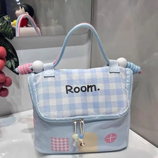 MUKUKU cosmetic bag กระเป๋าพกพา รูปบ้าน ความจุใหญ่ น่ารัก แบ่งช่องชัดเจน หยิบของสะดวก รวดเร็ว