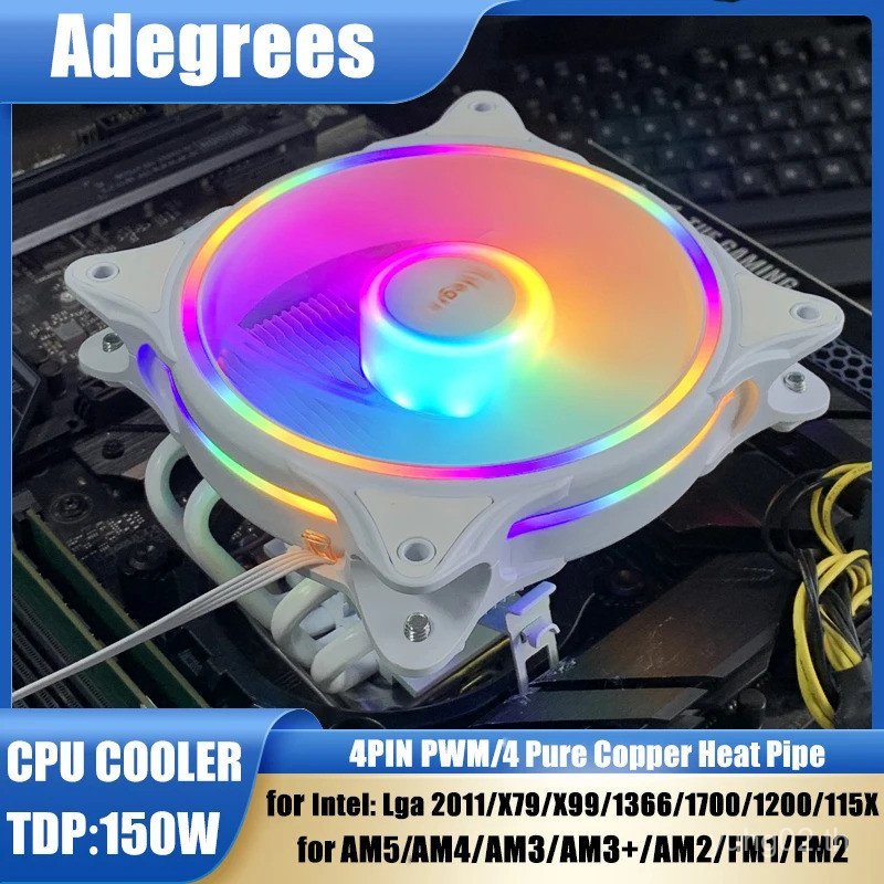 4 Heatpipes CPU Air Cooler ARGB TDP 150W พัดลมระบายความร้อนสําหรับ Intel LGA 1366 1155 1151 1200 170