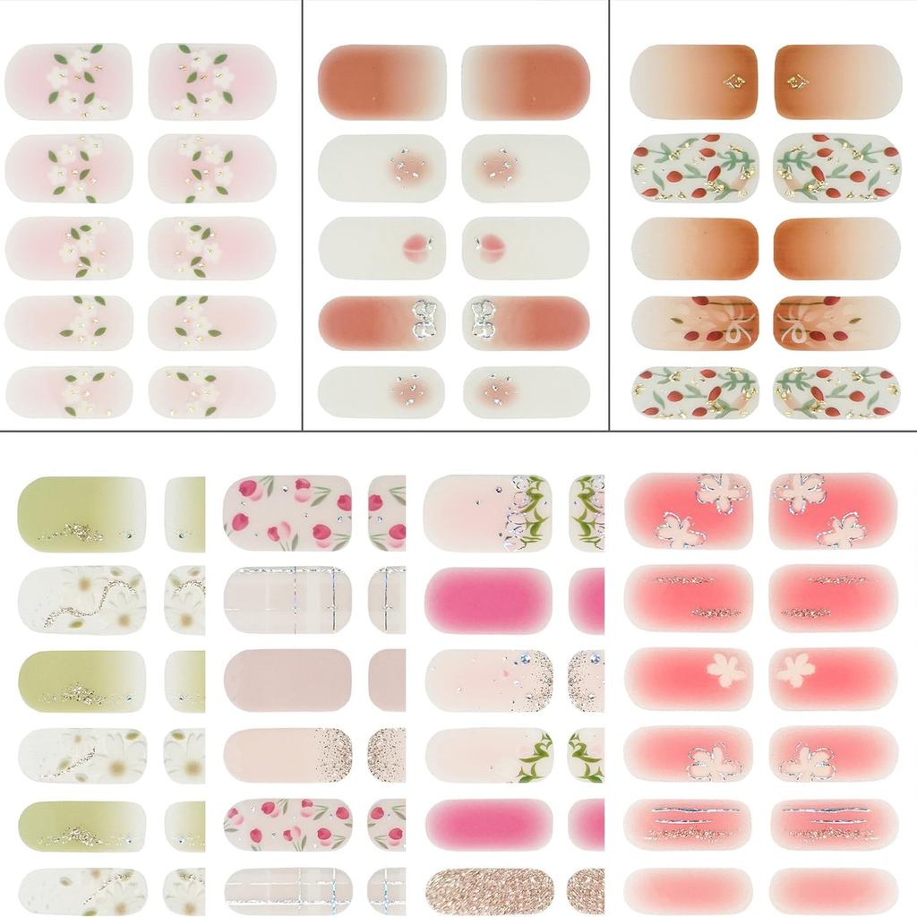 ฤดูใบไม้ร่วงGailNailStrips8-14-98Self-AdhesiveNailStripswithFloral&OmbrePatterns,Salon-QualityGelNai