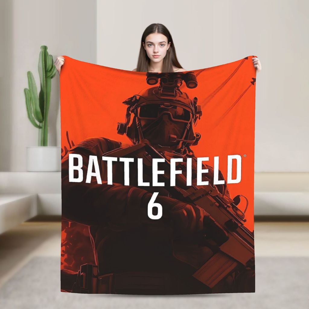 ผ้าห่มนุ่มอบอุ่น Travel Office Battlefield 2042 เกมโยนผ้าห่ม Flannel ผ้าคลุมเตียงสําหรับโซฟาเก้าอี้ค