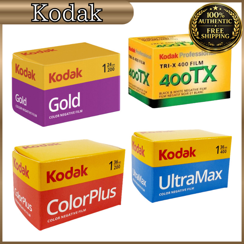 Kodak 35mm Film (Color & B/W) — ISO 200/400, 24/36 Exposures — Single Roll or 3-Pack