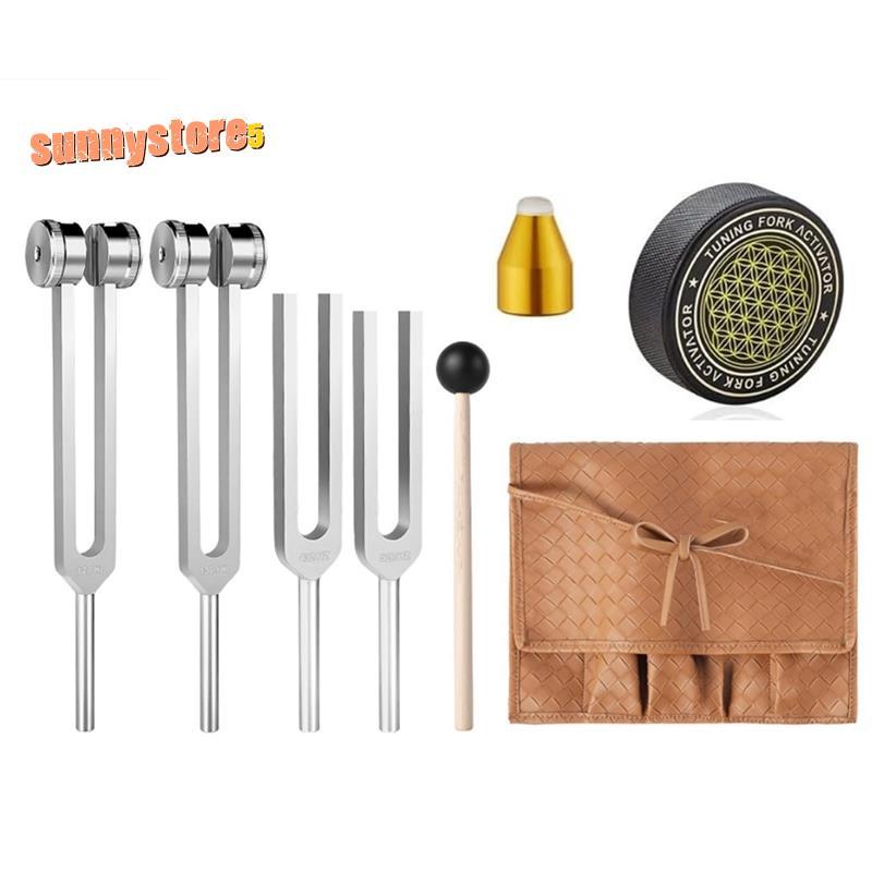 ชุดส้อมปรับสําหรับจักระ/เสียงโยคะ- สําหรับการรักษา(528Hz, 432Hz, 136.1Hz, 128Hz) Weighted& Unweighte