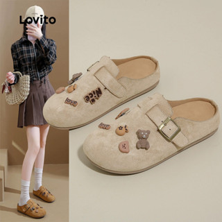 Lovito รองเท้าแตะส้นแบนแบบลําลองสําหรับผู้หญิง LFA103145