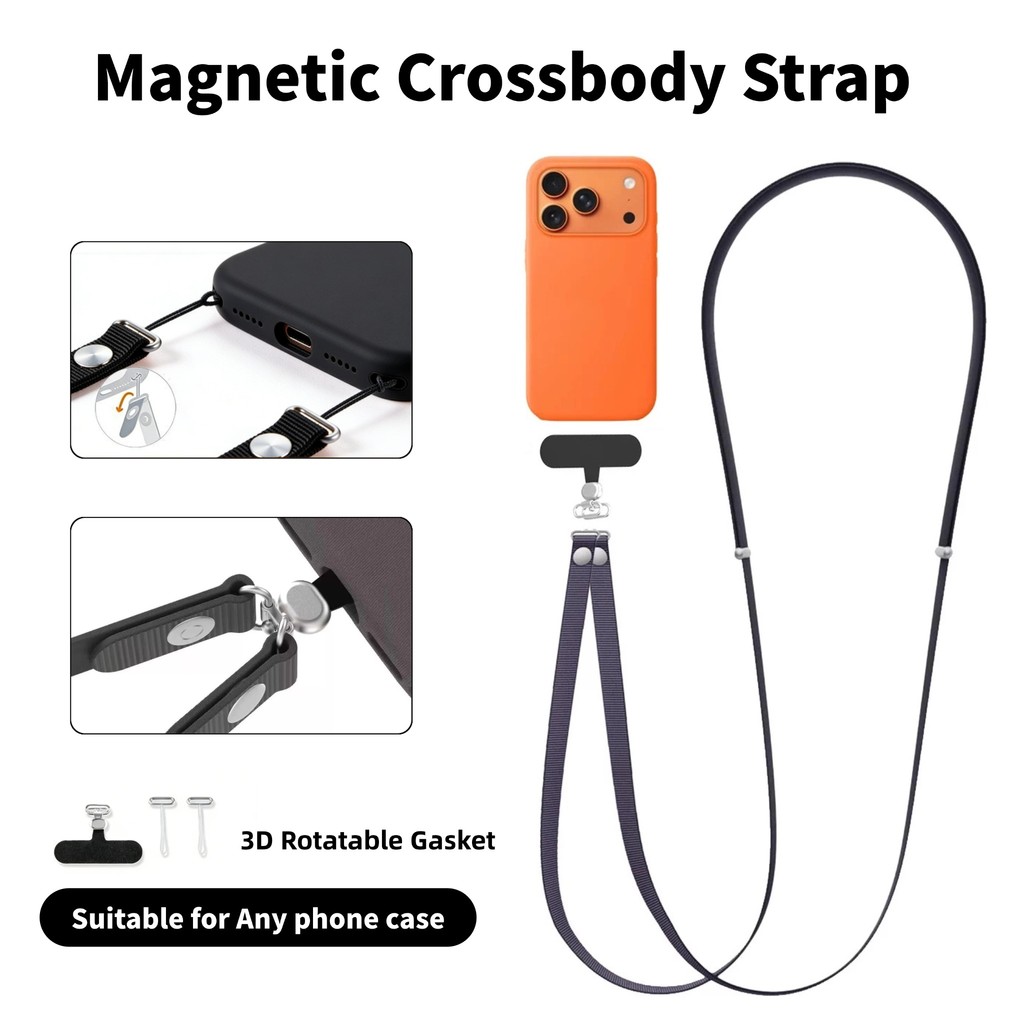 แม่เหล็กCrossbody Lanyard Anti-Lossทอสายคล้องคอใช้งานร่วมกับiPhone 17 โทรศัพท์Lanyardกลางแจ้งUniversalกรณีปะเก็นCrossbodyไหล่การ์ดคอสายคลิปHangสายรัดข้อมือ