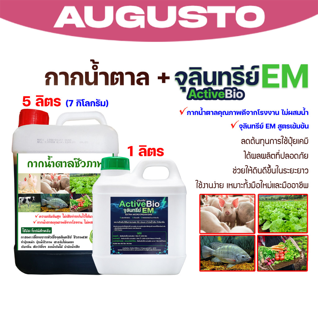 กากน้ำตาล 5ลิตร+EM ActiveBio คุณภาพสูง ใช้ได้นาน คุ้มสุด