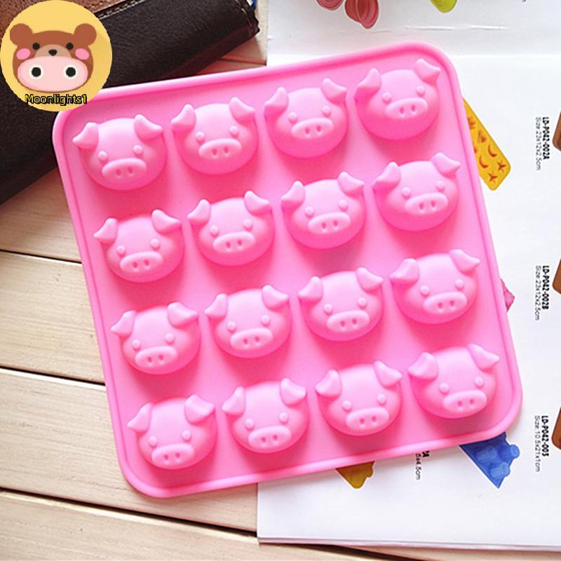 Moonlights1 แม่พิมพ์ช็อคโกแลตรูปหมูตกแต่งเค้กซิลิโคนเยลลี่ขนมแม่พิมพ์น้ําแข็ง EN