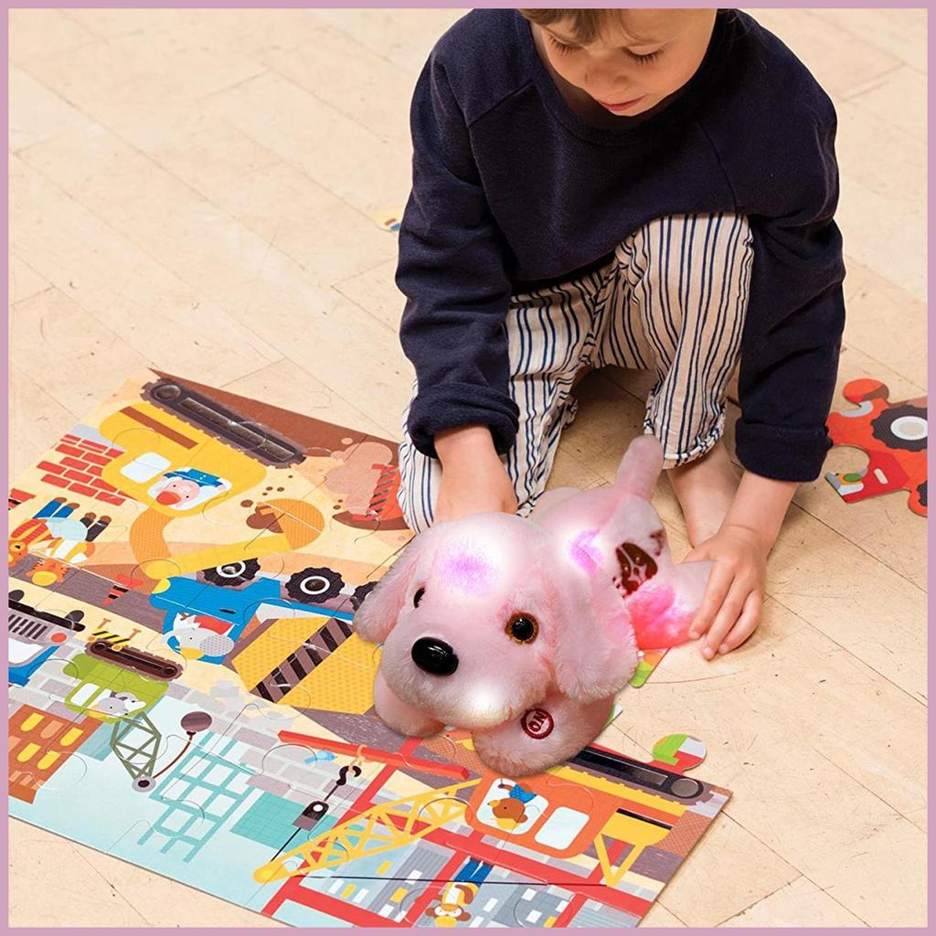 Light Up Puppy Plush Plush Puppy Night Lights 14 นิ้ว Light Up Puppy ตุ๊กตาสัตว์สุนัข Plush ของเล่นน