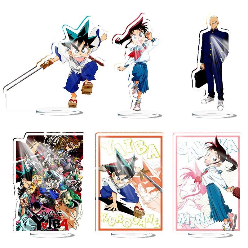 Standee รุ่นอะนิเมะ Yaiba Mica ตัวอักษรอะคริลิค Kurogane Yaiba Sayaka Mine โต๊ะเรียนตกแต่งอะนิเมะพัด
