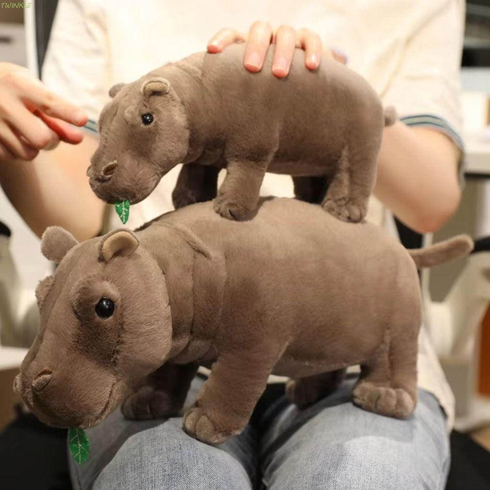 TWINKLE Hippo Plush Toy, ตุ๊กตาตุ๊กตาจําลองตุ๊กตา Hippo, สัตว์น่ารัก Reality การ์ตูน 20 ซม. Hippopot