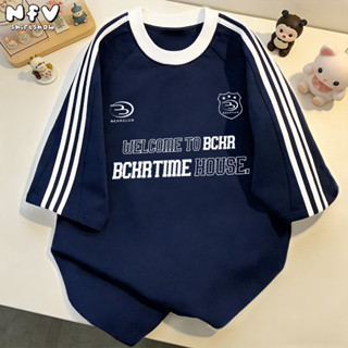 【จัดส่งตลอด 24 ชั่วโมง】NFV สไตล์เกาหลี เสื้อยืด Oversized ลว…