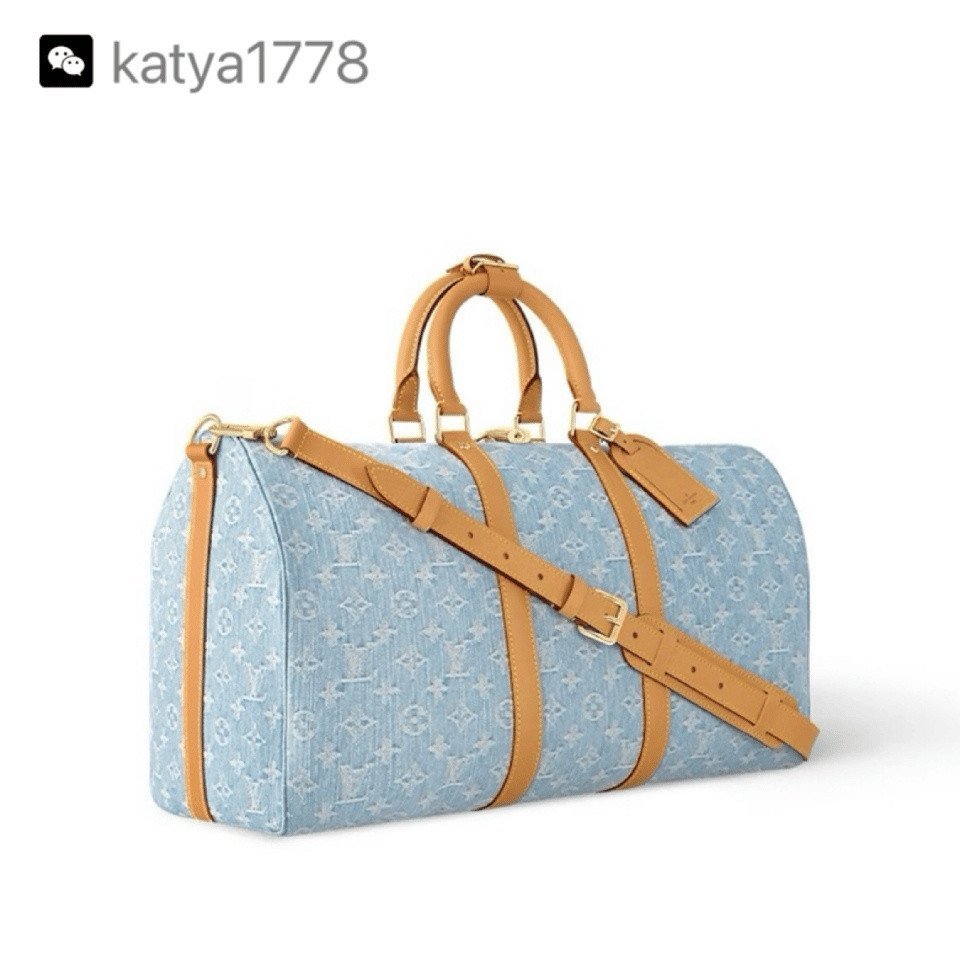 LOUIS VUITTON 20 Summer Limited Denim Denim Bag Sky Denim Blue Sky Denim Series KEEPALL BANDOULI RE 