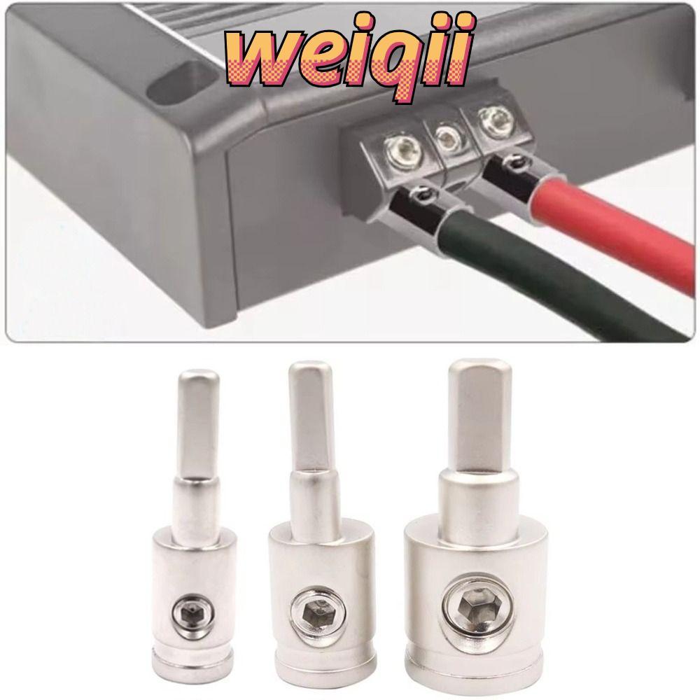 WEIQII ขั้วต่อเครื่องเสียงรถยนต์, 0GA 4GA 8GA Gold Silver Car Speaker Wire Terminal, เทอร์มินัลสายไฟ