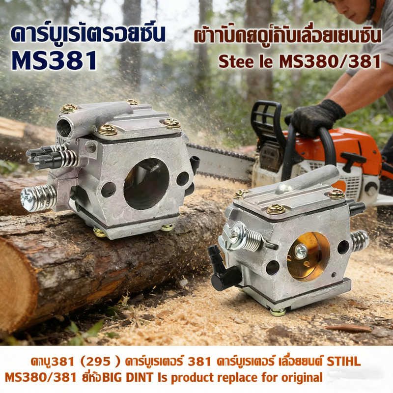 คาร์บูเรเตอร์ 381 สำหรับเลื่อยยนต์ STIHL MS380/MS381 ยี่ห้อ BIG DINT อะไหล่เทียบเท่าแท้