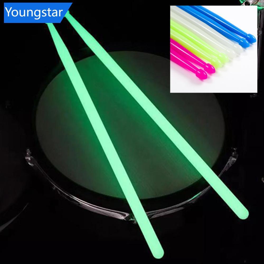 FYY Luminous Light Up Drum Sticks Anti Slip Drumsticks 1 คู่เรืองแสงดนตรีกลองชุดเครื่องมือสําหรับ St