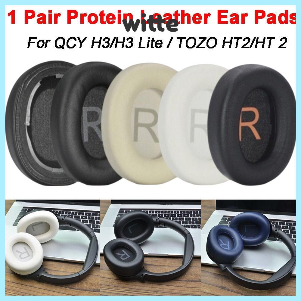 WITTE 1 คู่หูฟังแผ่นรองหูฟัง,ฟองน้ําโฟมเปลี่ยนชุดหูฟัง Earmuff,โปรตีนหนังหูฟังแถบคาดศีรษะสําหรับ QCY H3/H3 Lite / TOZO HT2/HT 2 หูฟังซ่อม ราคา ถูกที่สุด ดีลบีเคเค