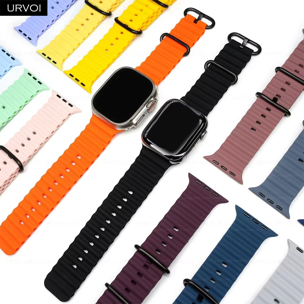 สายรัดซิลิโคนอ่อนมหาสมุทร for Apple Watch IWatch Ultra 3 2 49มม Series 11 10 9 8 7 6 5 4 SE 3 2 1 46 45 44 42 41 40 38มม ราคา ถูกที่สุด ดีลบีเคเค แกลเลอรีภาพที่ 2