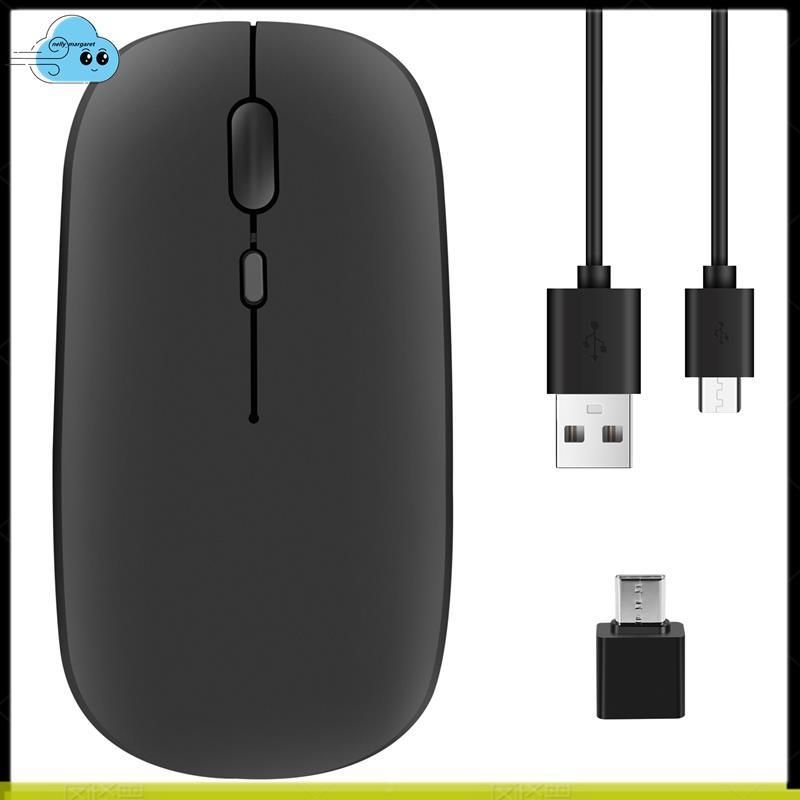 เมาส์ เมาส์ เมาส์ออปติคอลที่เงียบเป็นพิเศษ 2.4G พร้อมตัวรับสัญญาณ USB และ Type-C สําหรับแล็ปท็อป (สี