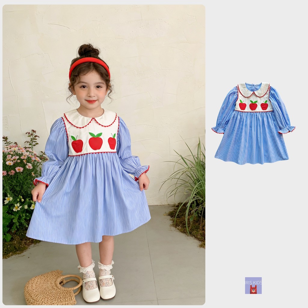 「สินค้าลิขสิทธิ์แท้」IRIS KIDS 26 sprin IKD260061 Apple Garden สไตส์เกาหลี ผ้านุ่มใส่สบาย เสื้อผ้าเด็ก ชุดเดรสเด็ก