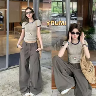 ส่งไวจากไทย เสื้อยืดลายทาง ลายทางสีสวย เรียบง่าย สีพิเศษ🎀YOUMI
