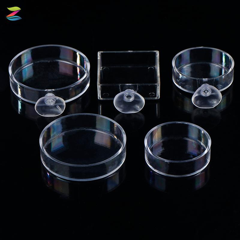 ZLinKJ Aquarium Feeder อะคริลิคโปร่งใสปลารอบสแควร์จานกล่องอาหารปลาและ Feeding อุปกรณ์เสริมใหม่