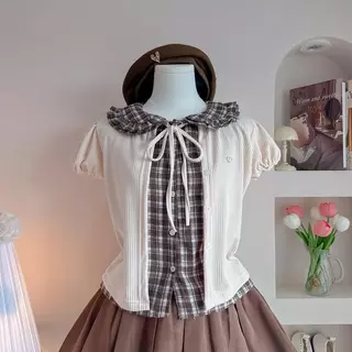 Bonny look เสื้อคอบัวแขนตุ๊กตา กระโปรงบอลลูนน