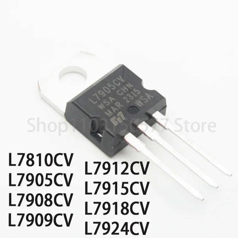 5PCS L7810CV L7905CV L7908CV L7909CV L7912CV L7915CV L7918CV L7924CV TO-220 Field Effect ทรานซิสเตอร