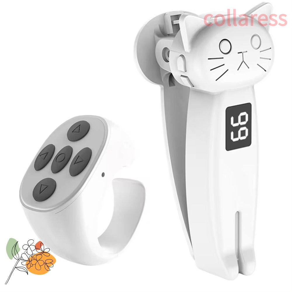 COLLARESS Electric Auto Page Turner, Mute Bluetooth-Compatible Finger Clicking Device, Portable Mini