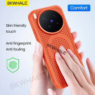 BKWHALE Cooling เคสโทรศัพท์แม่เหล็กสําหรับVivo X300 Pro X100 X200 Pro Mini iQOO 15 13 12 Neo11 Z9 Z10 Turbo Pro iQOO15 iQOO13/12 Anti Fallปกหลังรังผึ้งรูนุ่มกรณี