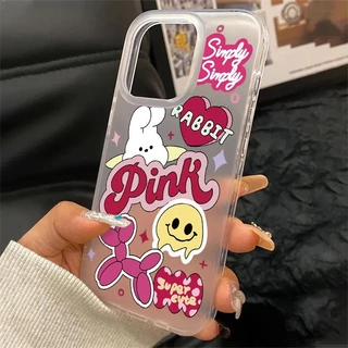 รอยยิ้มและตัวอักษร For iPhone เคสโทรศัพท์ ที่มีเนื้อสัมผัสพิเศษ 16 14 13 XR 11 16 Pro Max 15 12 PRO 14 15 16 Plus