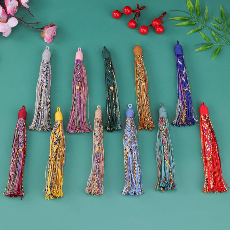 13 ซม. Braids มือ Rubbed ด้ายฝ้ายพู่ diy ลูกปัด Bodhi สร้อยข้อมือแขวนหูทอมือรถจี้ขนาดเล็ก ราคา ถูกที่สุด ดีลบีเคเค แกลเลอรีภาพที่ 3